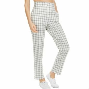 Danielle Bernstein Ivory Plaid Suit Pants